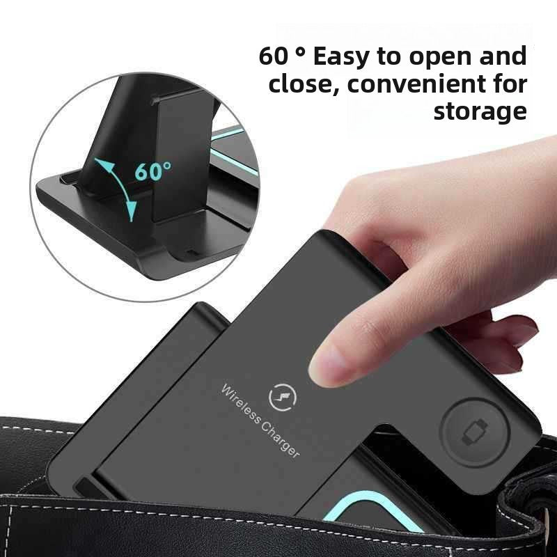 Foldable Three-in-One Wireless Charger Stand