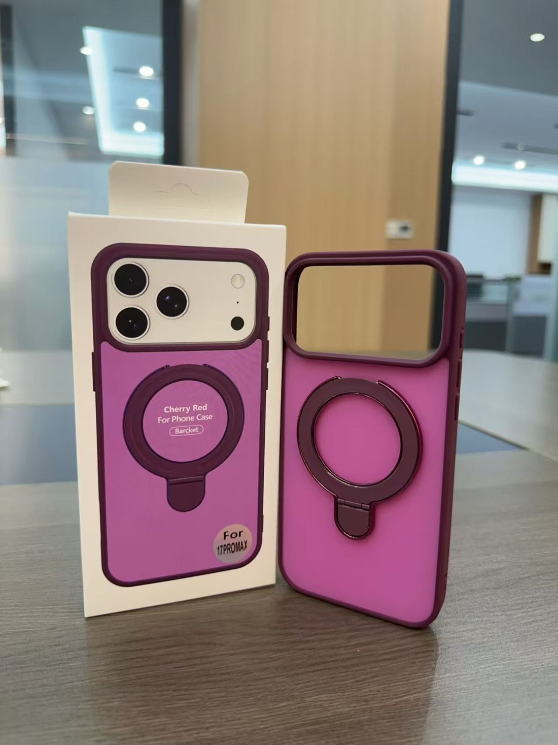Color-block phone case with stand