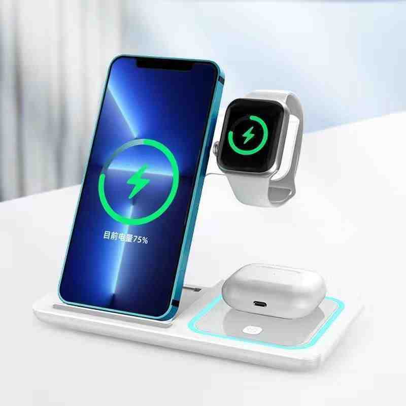 Foldable Three-in-One Wireless Charger Stand