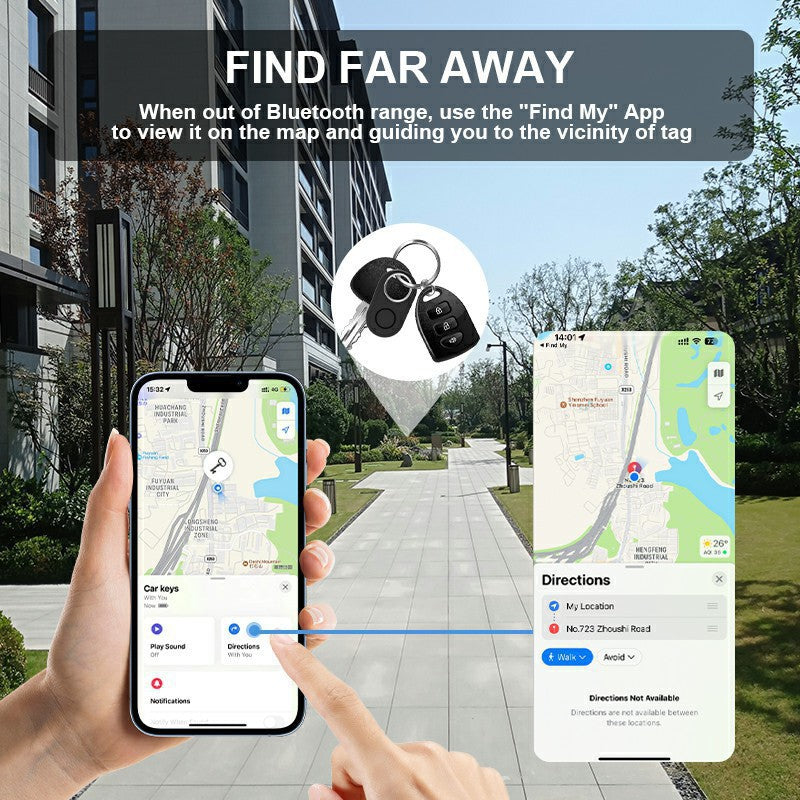 MFI Certified Keychain GPS Tracker with Bluetooth