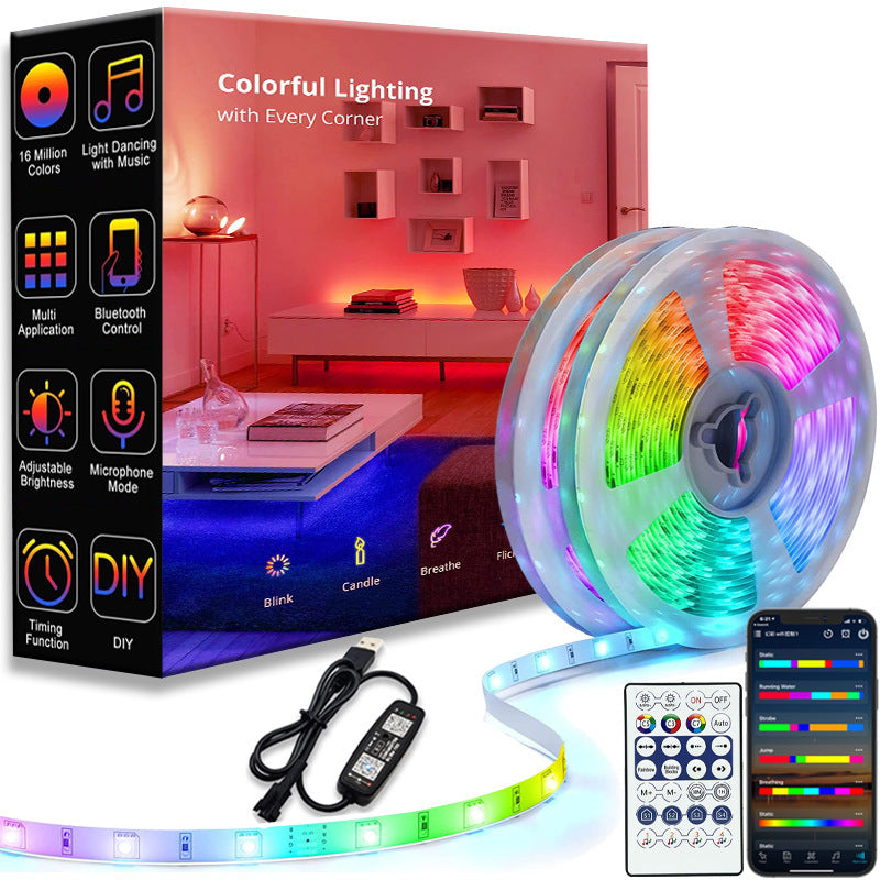 USB RGB Bluetooth LED Light Strip with Remote Control