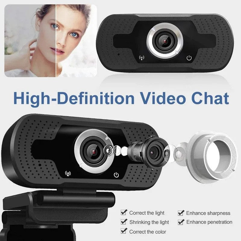 HD 1080P USB Webcam with Built-in Microphone