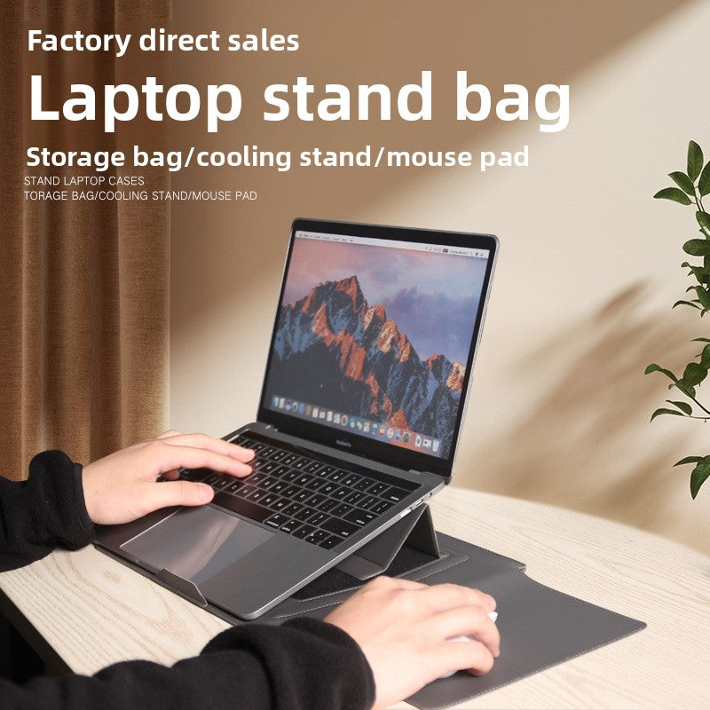 Leather Laptop Sleeve with Stand Function