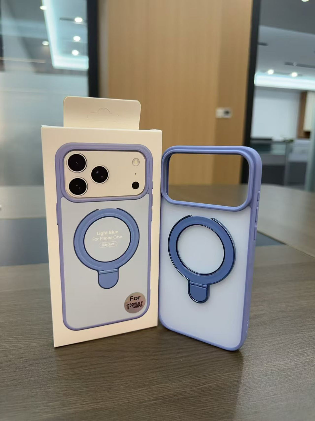 Color-block phone case with stand