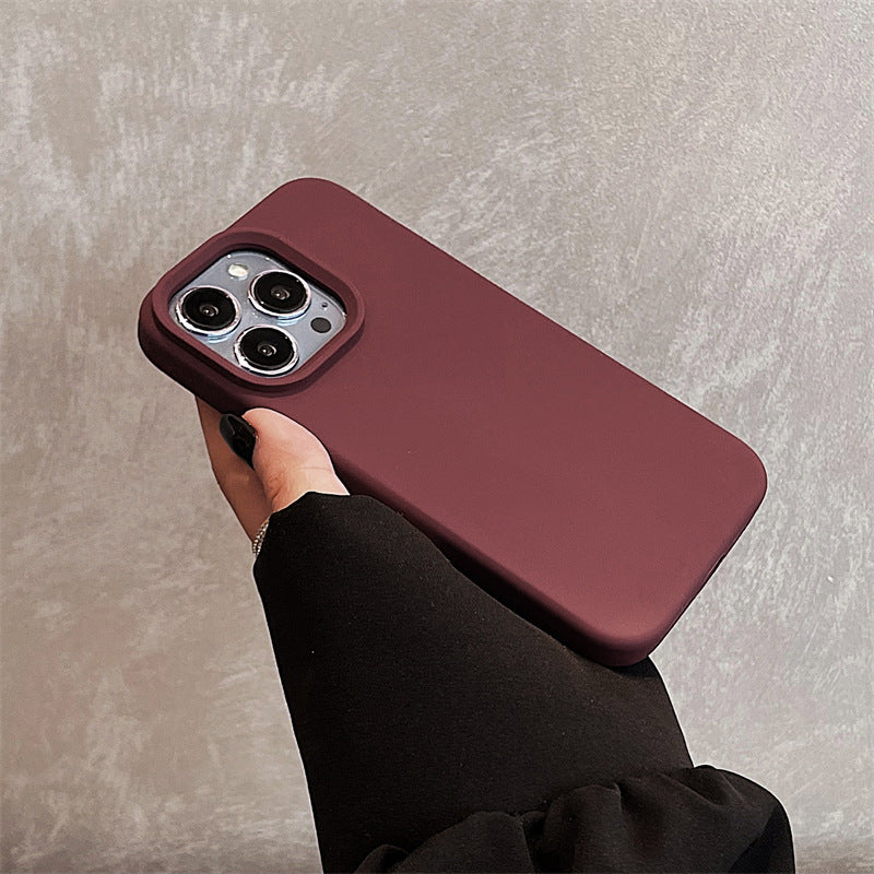 Solid-color liquid silicone phone case
