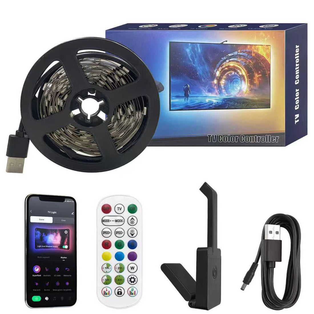 Smart TV Background Sync Light Strip with Camera RGB Atmosphere Lighting