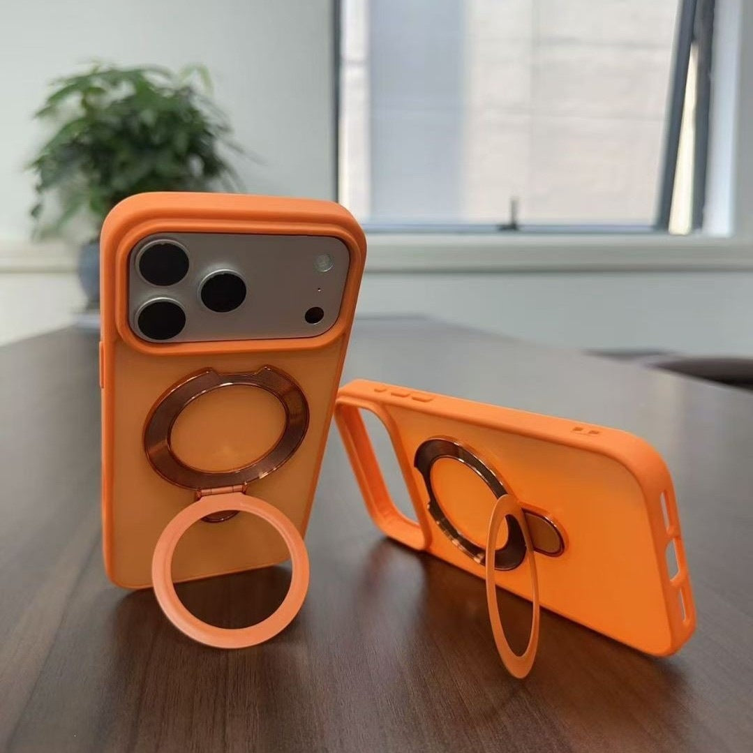 Color-block phone case with stand