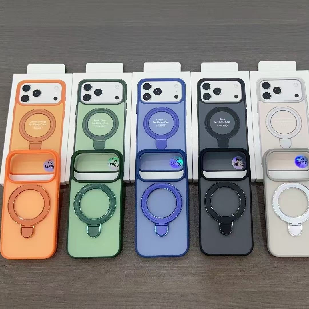 Color-block phone case with stand