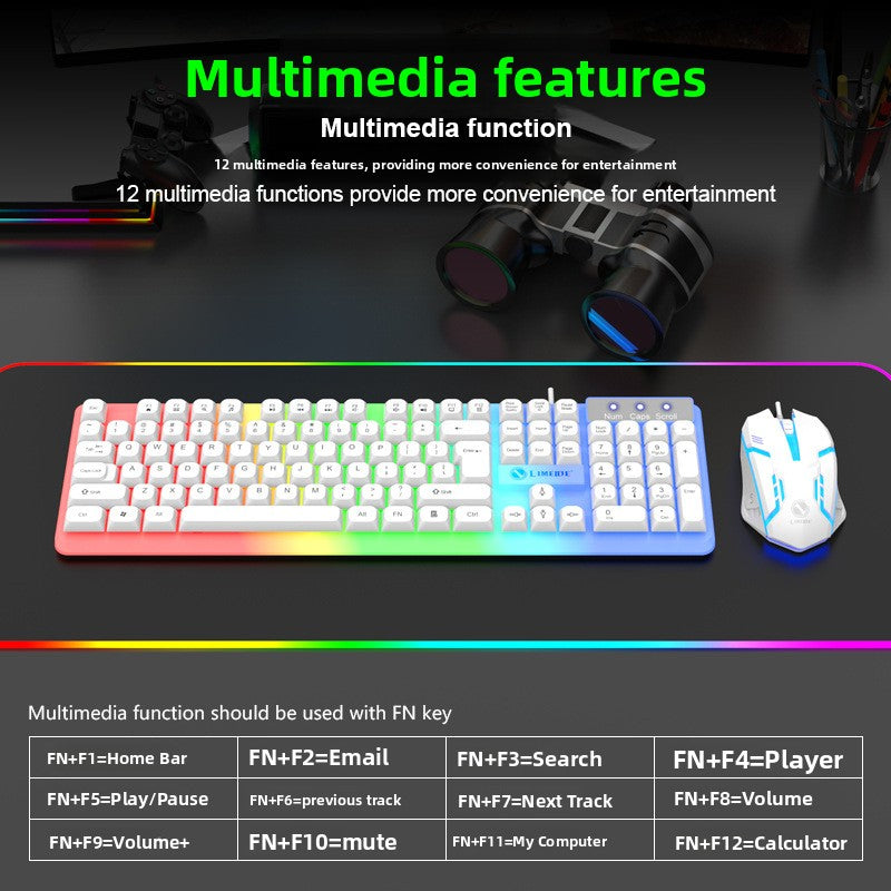 Luminous USB Keyboard and Mouse Combo